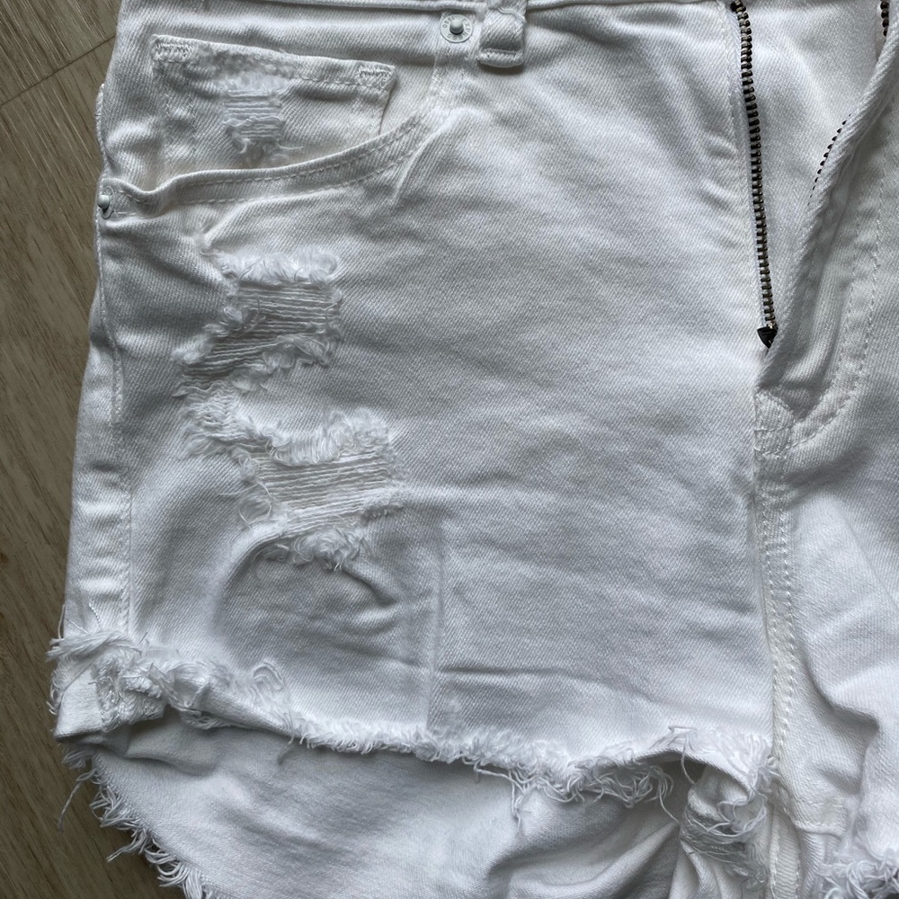 White High Rise Express Jean Shorts Size 2